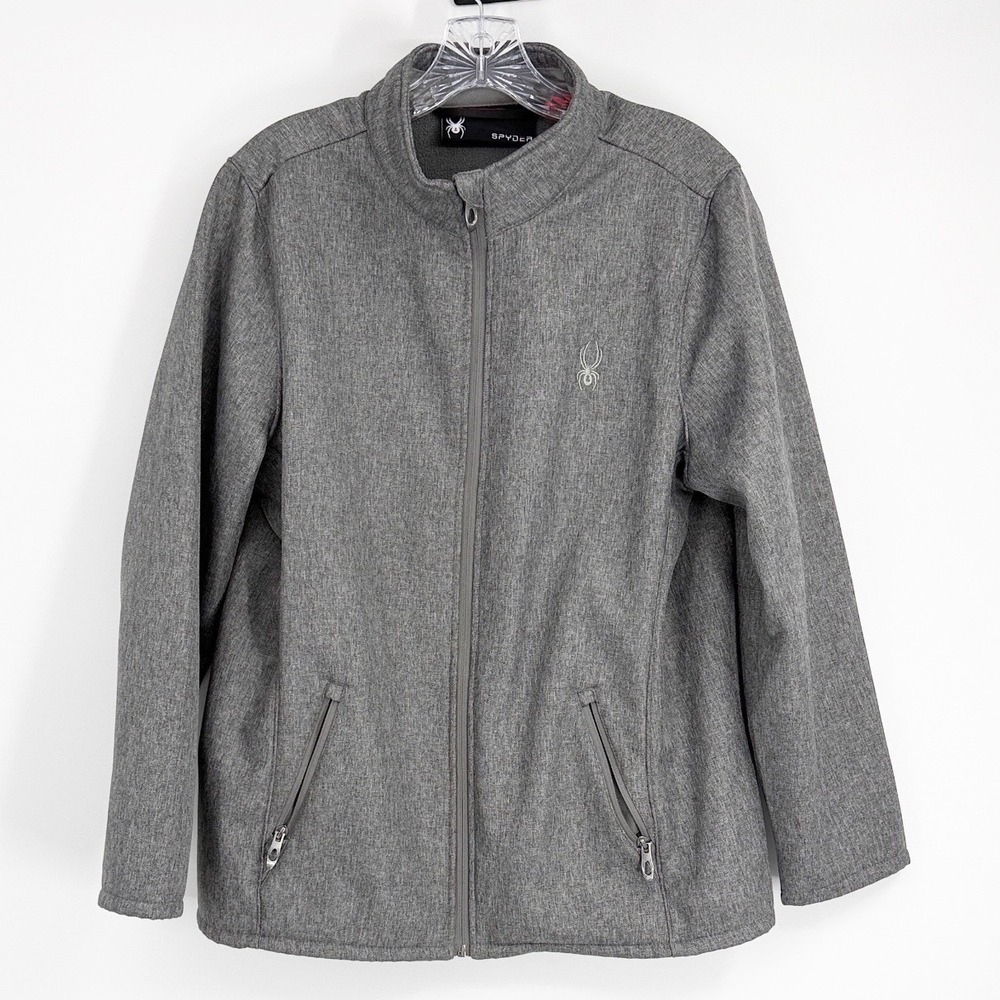 Spyder Womens Gray Softshell Fleece Lined Full Zip Jacket  72F66029-98 size  L